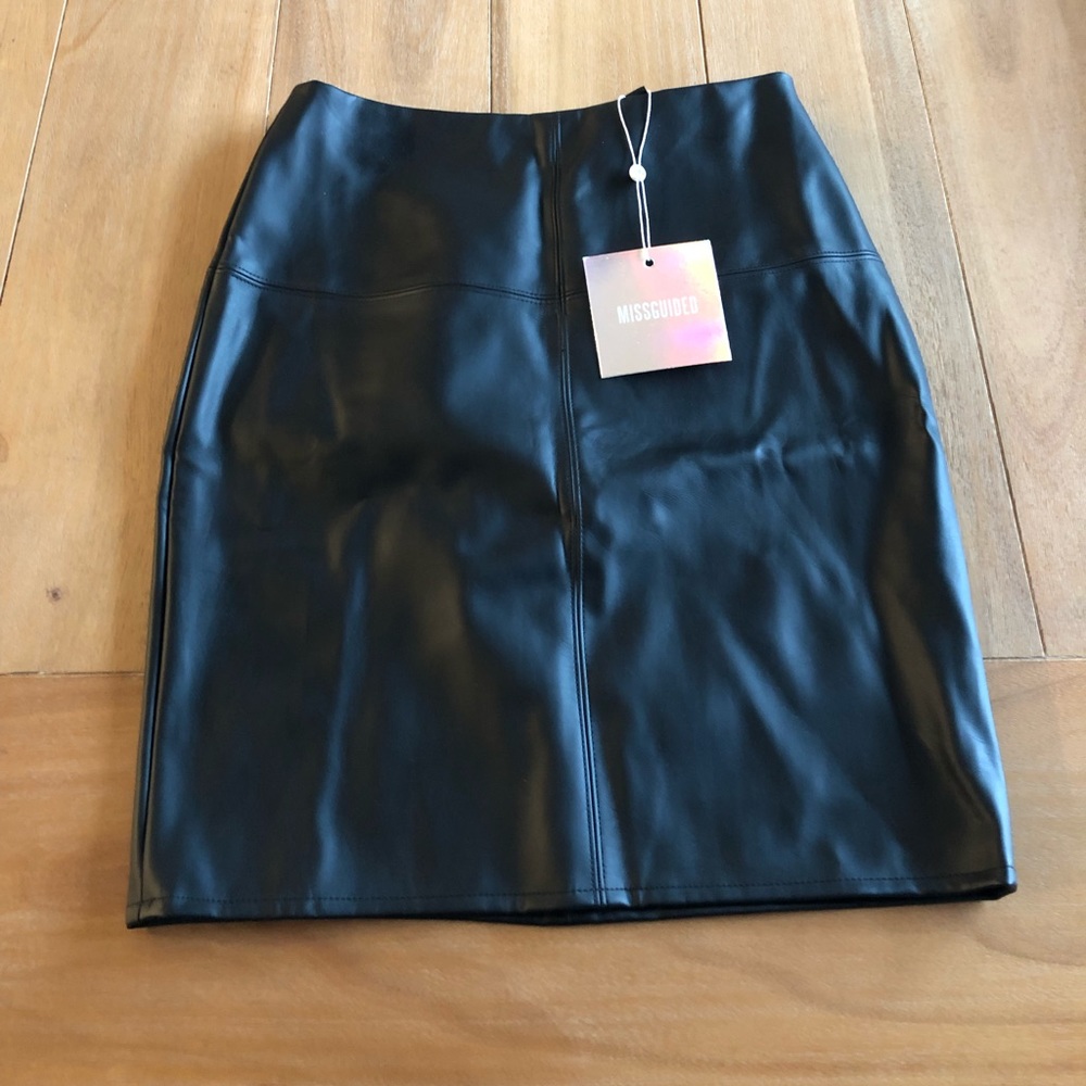 Faux leather skirt